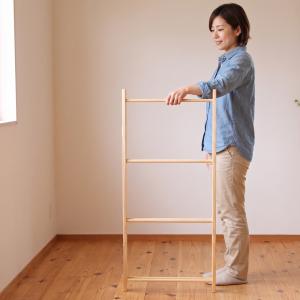 ひのきタオル掛け衝立 天然木製 洋服かけ 日本製の詳細画像1