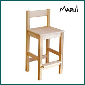 ひのきカウンターチェア 国産ヒノキ無垢 天然木製 自然オイル塗料 ハイチェア キッチン椅子 日本製｜marui-kagu