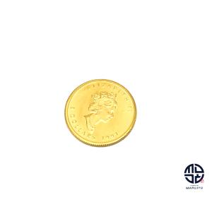 K24 24金 純金 カナダ メイプルリーフ エリザベス2世 5ドル 1/10oz 1991年 金貨 コイン｜marujyu78-brand