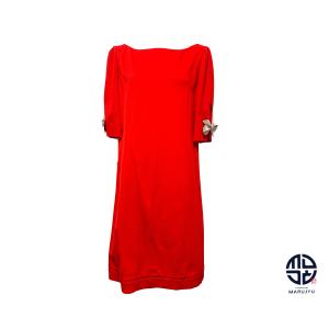 BLUMARINE Blumarine ブルマリン 赤 リボン ドレス 23116 レディース 半袖 アパレル サイズ44｜marujyu78-brand