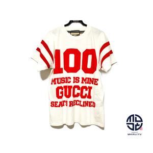 GUCCI グッチ 100周年 MUSIC IS MINE ロゴ Tシャツ 660744 レディース アパレル サイズXXS｜marujyu78-brand