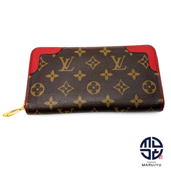 LOUIS VUITTON レッド 赤 レティーロ ジッピーウォレット M61854 サイフ ブラン...