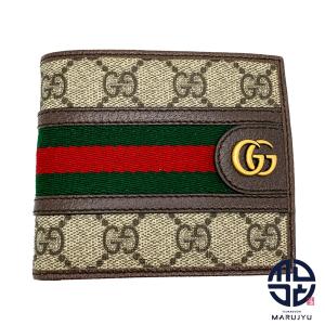 GUCCI グッチ 597609 GGスプリーム シェリー オフディア 二つ折り GGコイン ウォレット サイフ 財布 ブランド｜marujyu78-brand