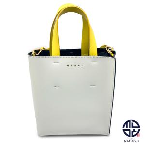 MARNI マルニ MUSEO ミュゼオバッグ SHMP0039Q4 白 ホワイト 黄 イエロー ドット 水玉 黒 ブラック 鞄 カバン 2WAYトートバッグ ショルダーバッグ｜marujyu78-brand