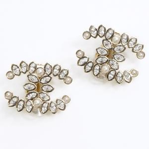 CHANEL シャネル ココマーク イヤリング ラインストーン