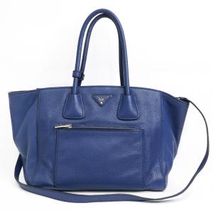 PRADA（プラダ） カナパトートM ショルダーバッグ デニム 1BG642