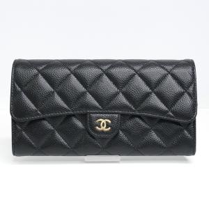 CHANEL（シャネル） 2.55 マトラッセ ラウンドファスナー長財布 黒×GP