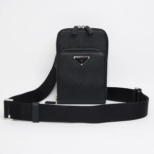 PRADA プラダ ヴィッテロ フェニックス ショルダーバッグ ストライプショルダー ヴィッテロダイノソフトレザー ブラック 黒 シルバー金具 1BE057 PRADA プラダ ヴィッテロ フェニックス ショルダーバッグ ストライプ