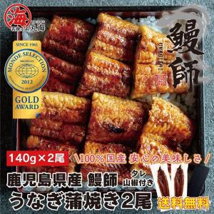 うなぎ 蒲焼き 鰻 国産 鹿児島県産 無投薬 約140g×2尾 化粧箱 ギフト プレゼント 誕生日 冬ギフト 御祝い ウナギ｜marukai