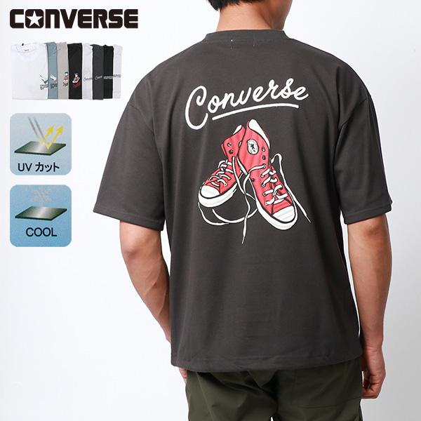 CONVERSE コンバース Ｔシャツ メンズ 半袖 バック プリント ＵＶカット 接触冷感 ティー...