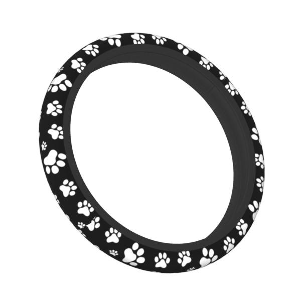 ハンドルカバー ステアリングホイールカバー 38cm 動物 肉球柄 犬 猫 足跡 車 カスタム おし...