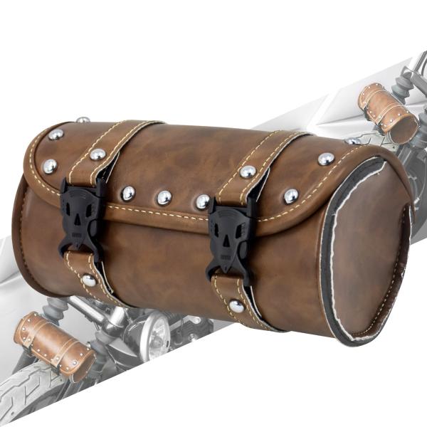 バイク用 ツールバッグ フロントフォーク 収納 革 トラベルバッグ ハーレー スポーツスター xl ...