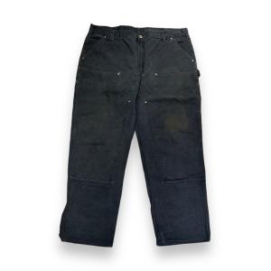 【W42】 USA古着 カーハート Carhartt  ペインターパンツ ダブルニー ブラック 42インチ BIGSIZE