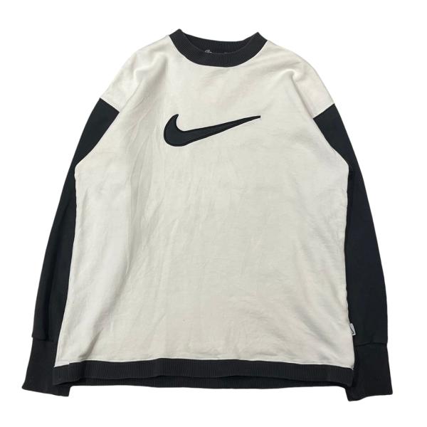 【L】USA古着 USA製　90s NIKE ナイキ　ロゴ　センタースウォッシュ　トレーナー スウェ...