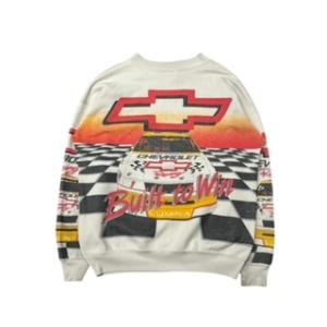 【L】USA古着 CHEVROLET　RACING　レーシング　ロゴ　トレーナー スウェット　プリン...