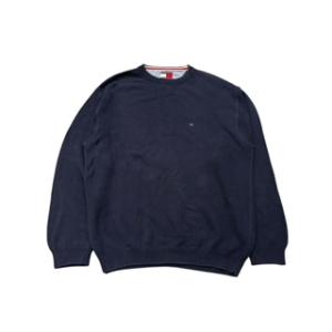 【XXL】USA 古着 TOMMYHILFIGER トミー　90s コットンニット セーター ネイビ...