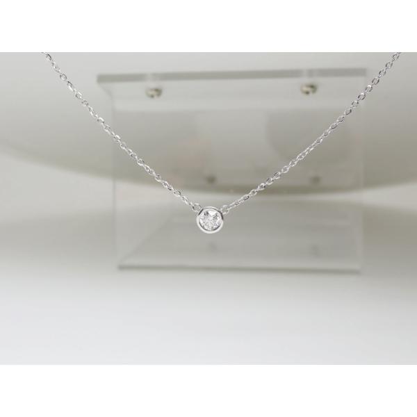 PT850 ダイヤモンド ネックレス 上質ダイヤ D0.17ct 重量1.9g ネック45cm アジ...