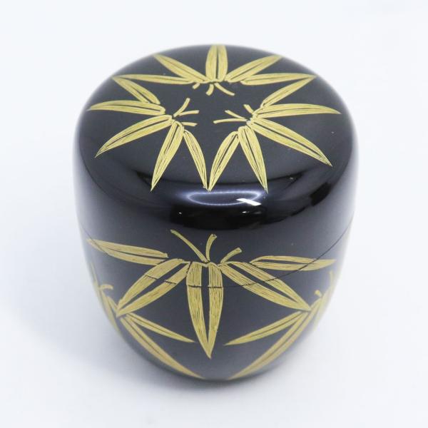 長期保管品 未使用 漆芸工房角田 角田弘司 会津塗 沈金 棗 笹 茶道具 伝統工芸品 黄綬褒章受章 ...
