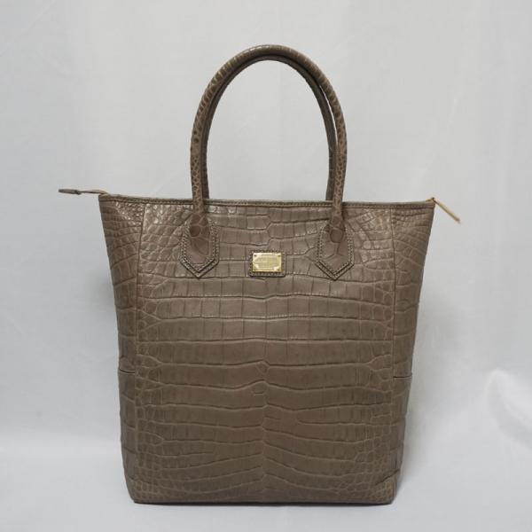 LEATHER JEWELS レザージュエルズ 　マットクロコダイル　トートバッグ　モデルT　グレー...