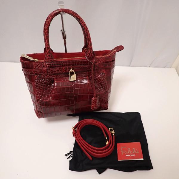 【新品同様美品】ファルチニューヨーク Falchi New York 2WAYバッグ 斜め掛け クロ...