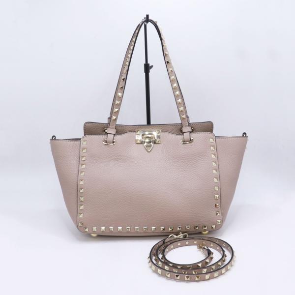 VALENTINO ヴァレンティノ ロックスタッズ トートバッグ 2way ショルダーバッグ ヴァレ...
