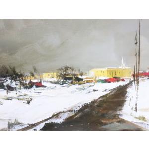 葛西四雄 Yotsuo Kasai 「雪の郊外...の詳細画像3