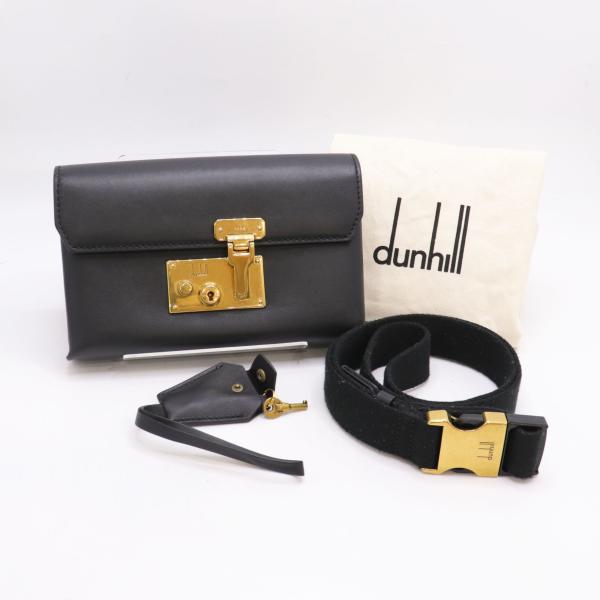 dunhill ダンヒル ロック ベルトバッグ ブラック 3way ショルダー ベルト クラッチ バ...