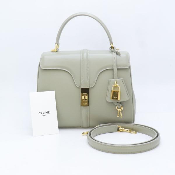 未使用 CELINE セリーヌ スモール 16 セーズ バッグ レザー 188003BEY.31GC...
