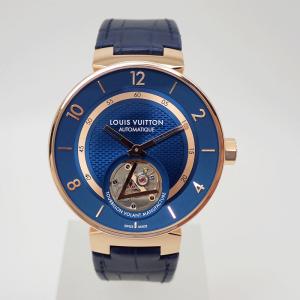 LOUIS VUITTON タンブール タンブール ムーン フライングトゥールビヨン ブルー　QA0431 750 K18PG 自動巻 中古美品 送料無料！！