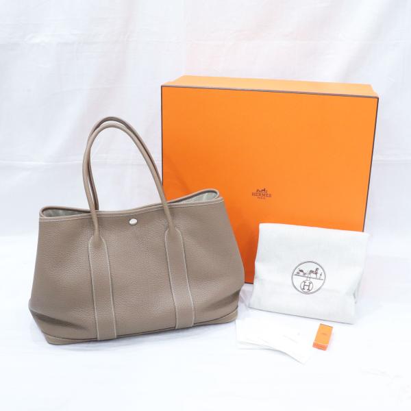 HERMES エルメス ガーデンパーティ ネゴンダ エトゥープ 051559CK □O刻印 ハンドバ...