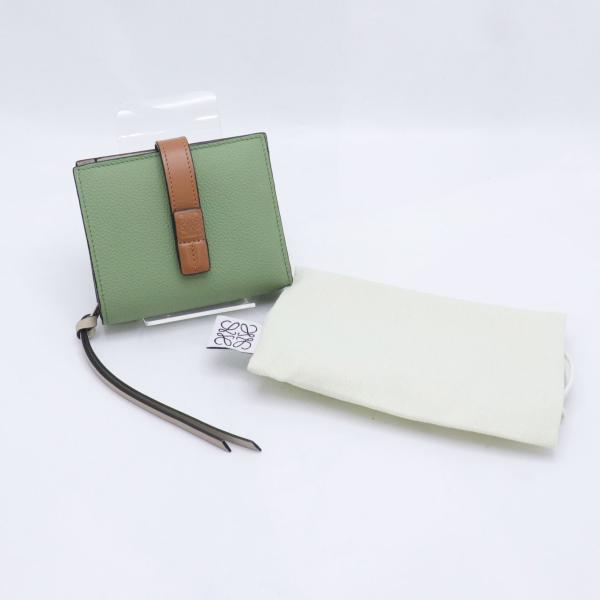 LOEWE ロエベ コンパクト ジップウォレット C660Z41X01 ローズマリー/タン レザー ...