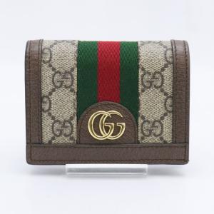 GUCCI グッチ オフィディア GGスプリーム 523155 GGカードケースウォレット 二つ折り財布 コンパクトウォレット 中古 美品 送料無料！！