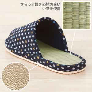 い草スリッパ 和風水玉 1足 ドット柄 室内 ...の詳細画像1