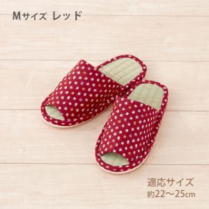 い草スリッパ 和風水玉 1足 ドット柄 室内 ...の詳細画像3