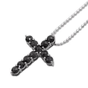 K18WG ホワイトゴールド ネックレス ブラックダイヤモンド 7.00ct 筋 