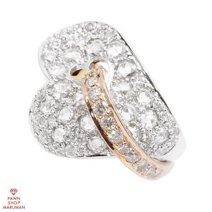 ラウンドローズカット ダイヤモンドリング K18WG K18PG 1.12ct 1.25ct  