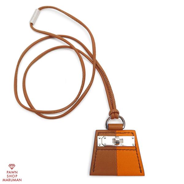 HERMES エルメス モンプティケリーPM スイフト オレンジ×ゴールド×シルバー金具【丸万質舗】