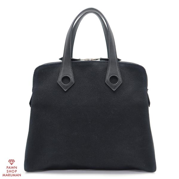 エルメス サック イブーPM [I]刻印 トワルアッシュ×レザー ブラック×シルバー金具 【丸万質舗...