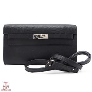 HERMES(エルメス) ケリーウォレット トゥーゴー ブルーサフィール ネイビー紺 ヴォーエプソン ゴールド金具 K刻印 ロングウォレット ショルダー 肩掛け 斜め掛け レディース 40802173389【中古】【アラモード】 HERMES - HERMES(エルメス) ケリーウォレット トゥーゴー ブルー