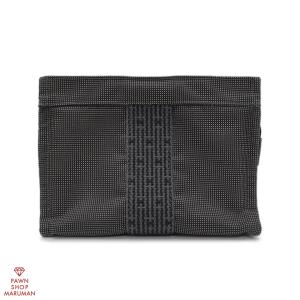 HERMES（エルメス） フラット ヨッティングGM ポーチ コットン ブルー