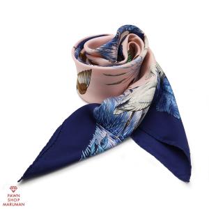 HERMES（エルメス） カレ45 プチカレ Carpe Diem 総柄 スカーフ ブルー