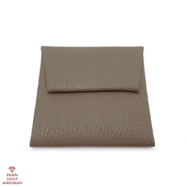 HERMES エルメス バスティアコインケース X刻印 シェーブル エトゥープ 【丸万質舗】