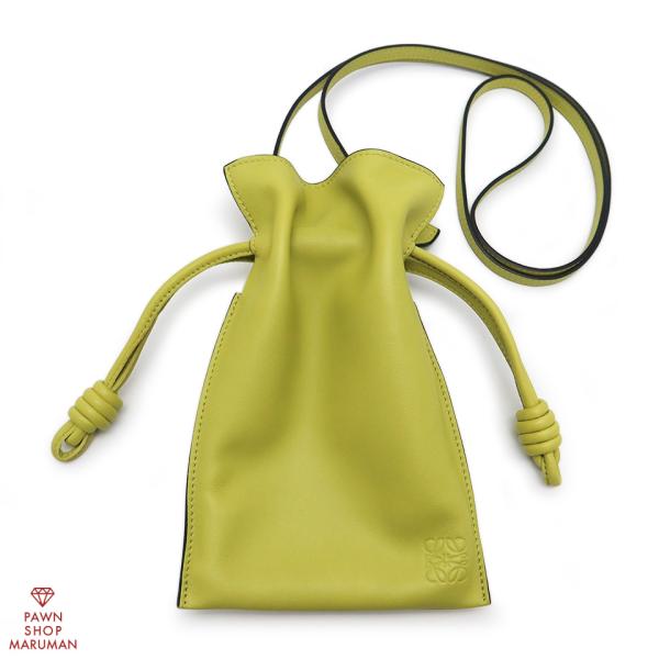 LOEWE ロエベ フラメンコポケットショルダー A411F10X014801 カーフレザー ライム...