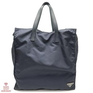 PRADA◇2way/トートバッグ/ナイロン/BLK/1BG867/サフィアーノコンビ