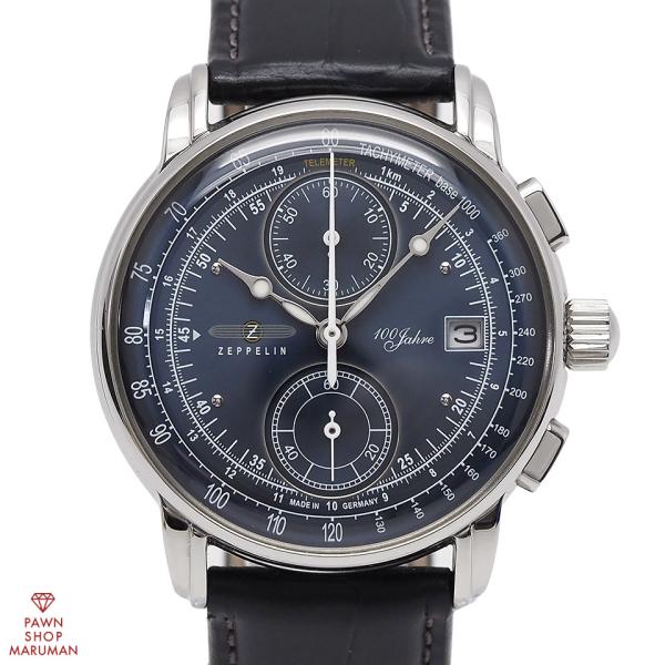 ZEPPELIN ツェッペリン 100周年記念シリーズ 8670-3 クォーツ SS×レザー ネイビ...