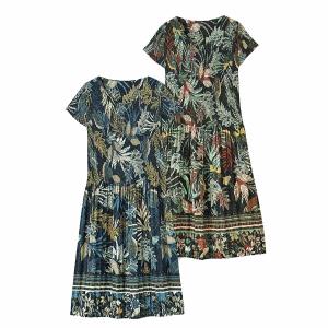 旅行用携帯ワンピース トラベルワンピース プリーツ ポーチ付き ボタニカル M L ネイビー 黒 レディースファッション 旅行 エトワール海渡 P29 Marumi 通販 Yahoo ショッピング