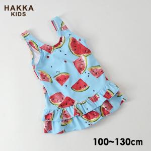 メール便可 ハッカキッズ Mmm スイカプリントワンピース水着 キッズ トップス ボトムス 女の子用