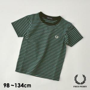 フレッドペリー TWCカラーストライプTシャツ キッズ ベビー 半袖Tシャツ 半袖 ボーダー ロゴ 刺しゅう 刺繍 FRED PERRY 4024564 SY3552-13mm メール便可｜marumiya-world