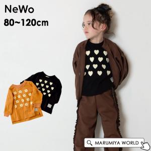 ハート・フラワー長袖Tシャツ キッズ トップス ロンT 長袖 長そで 女の子 おんなのこ ネオ NeWo 4025931 3223105-mm12m メール便可｜marumiya-world