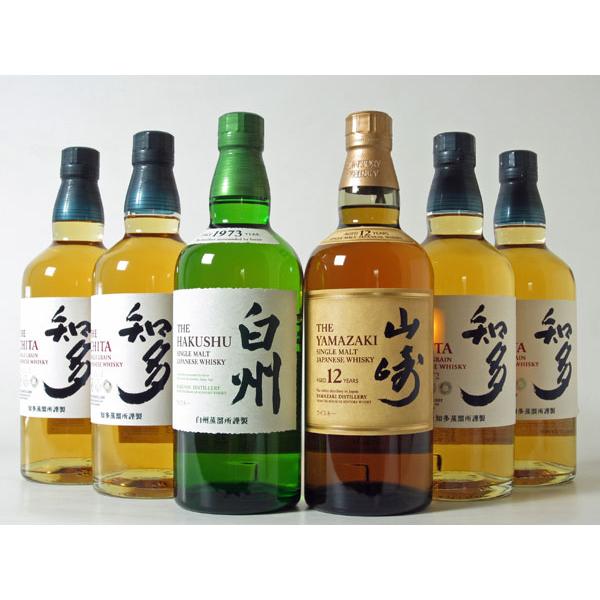 ウイスキー ジャパニーズウイスキー 山崎12年・白州・知多 43° 700ml 6本組